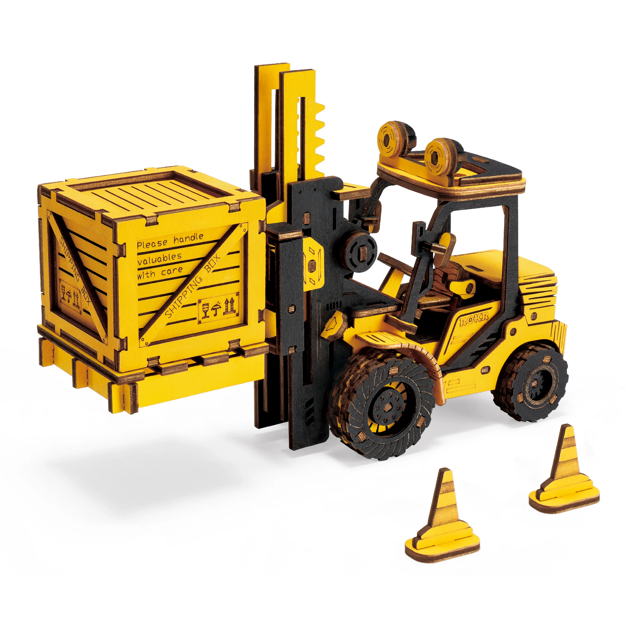 Robotime Rokr Construction Vehicles Truck Toys Set  3D Wooden Puzzles for Boys Toddlers Birthday