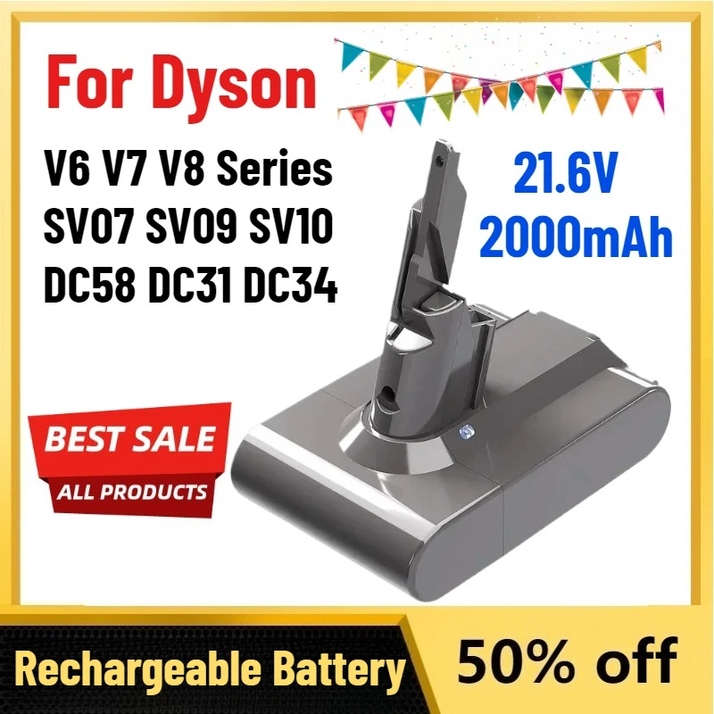

New 21.6V 2000mAh Battery for Dyson V6 V7 V8 Series SV07 SV09 SV10 DC58 DC31 DC34 Absolute Fluffy Animal Pro Bateria