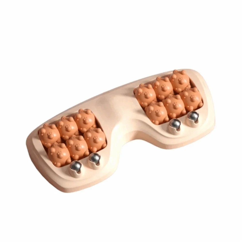 Roller Pijat Kaki Tiga Warna Empat Baris Manik-Manik Magnetik Roller Manik-Manik Magnetik Gerakan Menggosok Roller Terapi Kaki Serbaguna