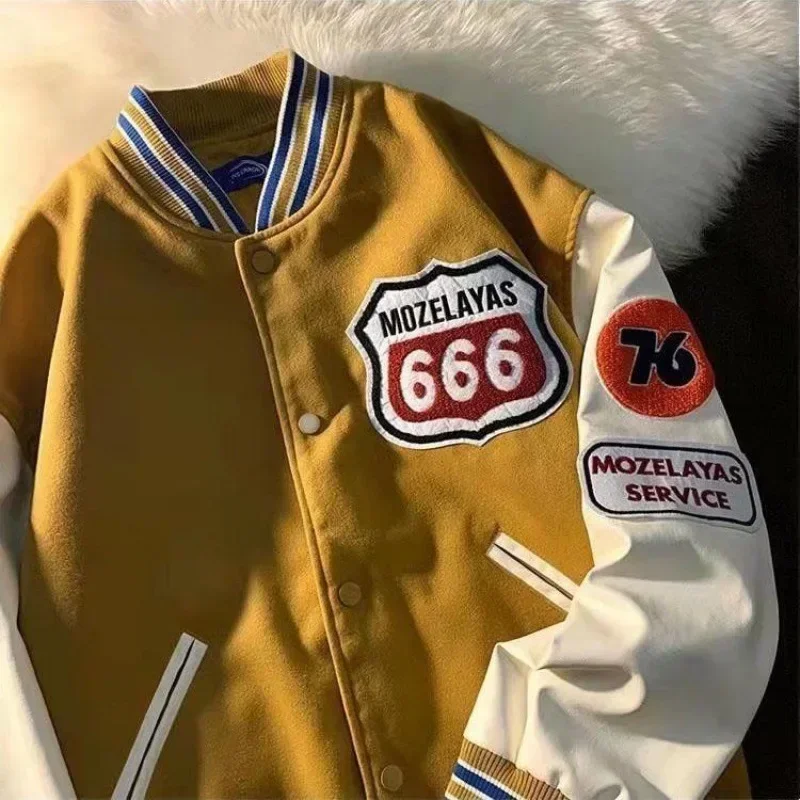 Y2k Hooded Baseball Uniform Handsome Retro Harajuku Style Jacket Spring And Autumn Student Couple Sweater Clothes Hoodies Women