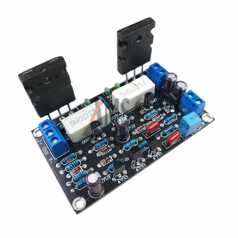 1pcs 100W 2SC5200+2SA1943 Audio Amplifier Board HIFI Mono Channel Amplifier Dual DC35V Speaker Home Theater DIY