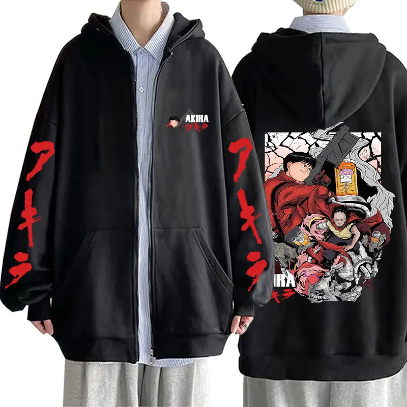 

Anime Akira Zipper Hoodie Japanese Science Fiction Cartoon Movie Shotaro Kaneda Zip Up Jacket Men's Oversized Zip Up Sweatshirt