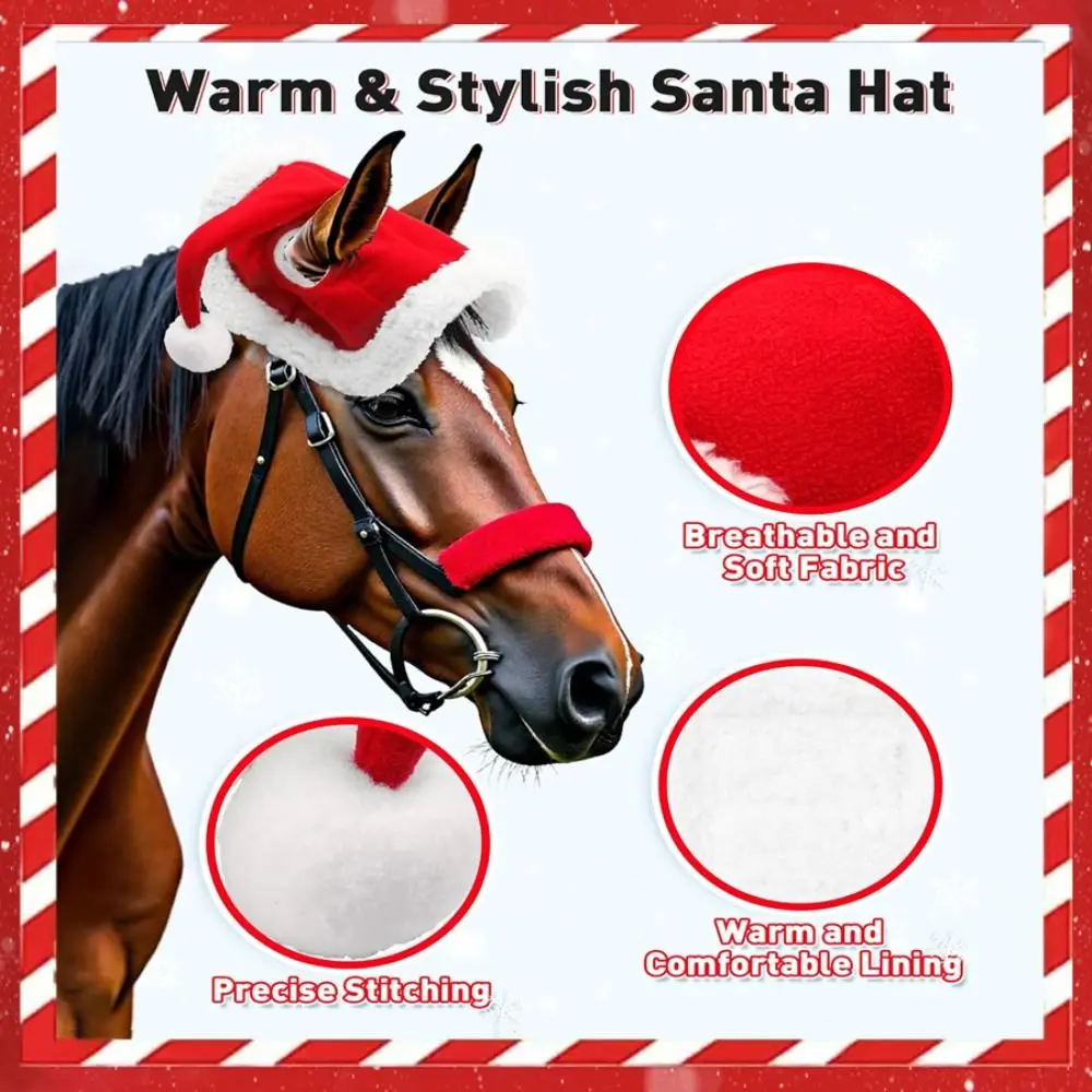 Red Winter Horse Christmas Hat 6