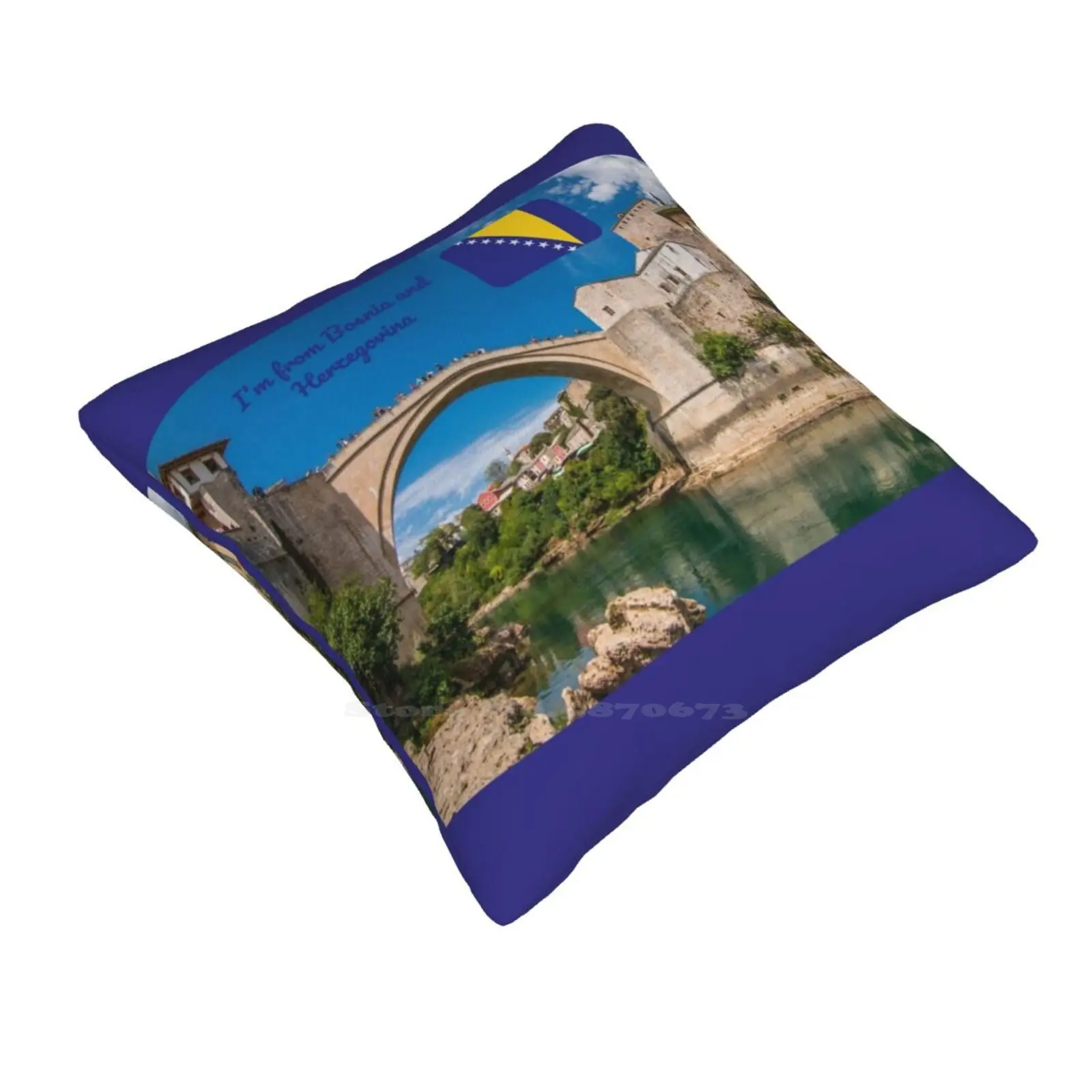 I'm From Bosnia And Herzegovina Pillow Cover Hug Pillowcase Bosnia And Herzegovina Bosna Sarajevo Bosnian Mostar Bih Tuzla Flag