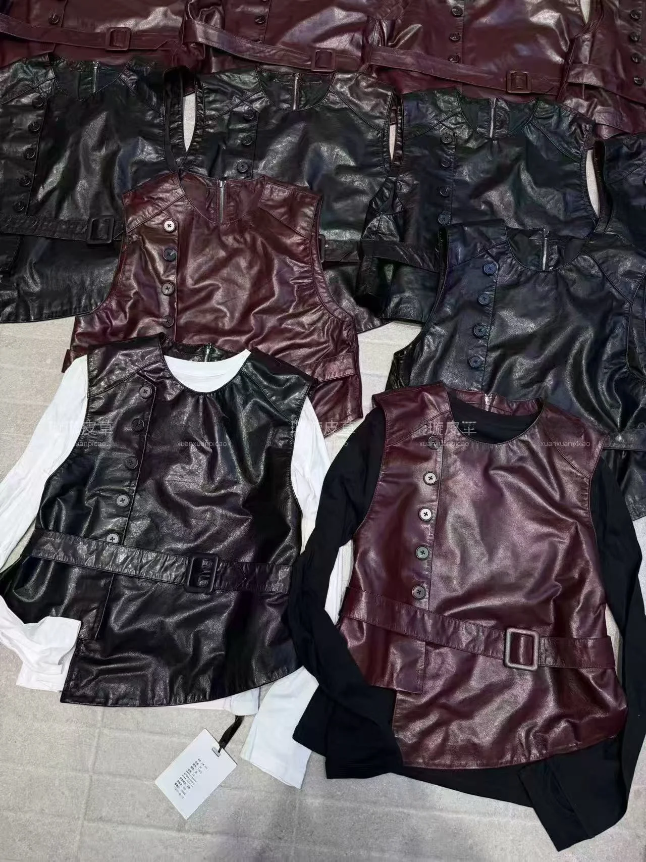 

2025 New Women's Genuine eepskin Leather Vest ort Svel Jaet Slimming Versatile Trendy Commute Sle Youth Faion