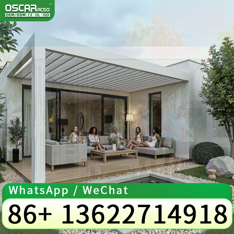 Easy Assembly Remote Control Pergola with Waterproof Aluminum Structure for Restaurant Patio Gazebo pergola