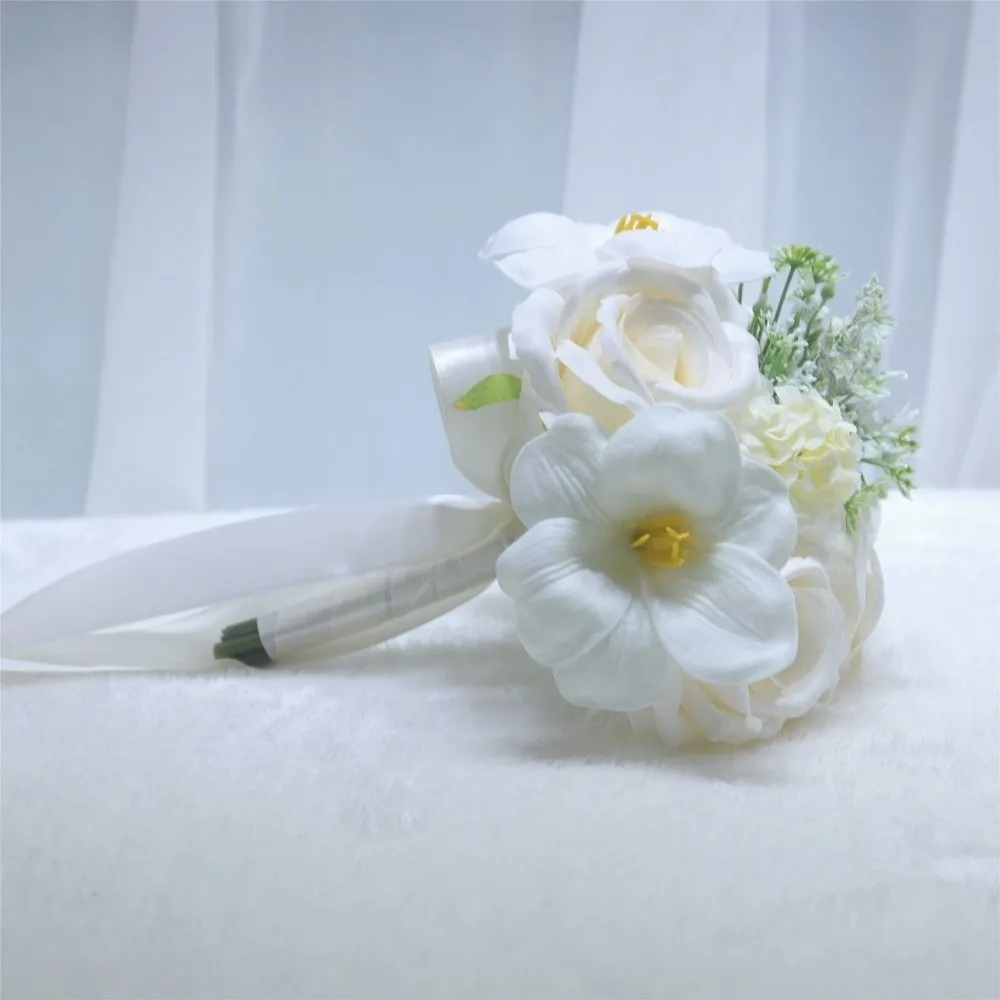 

Realistic Calla Lily Floral Bridal Bouquet Tulip Floral Artificial Flowers Bouquet Silk White Rose Fake Flowers Photo Props