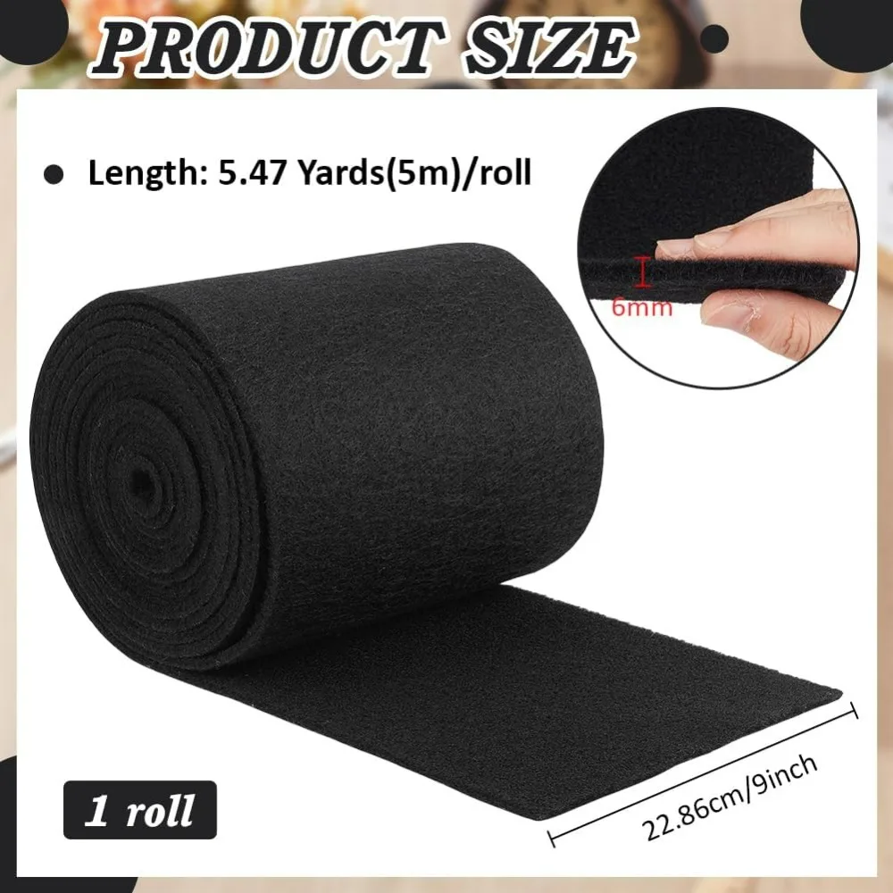 6mm Ultra Thick Black Marine Carpet 16.4ft×9in Boat Trailer Bunk Carpet Polyester Marine Grade Carpet for Trailer Bunks Boards