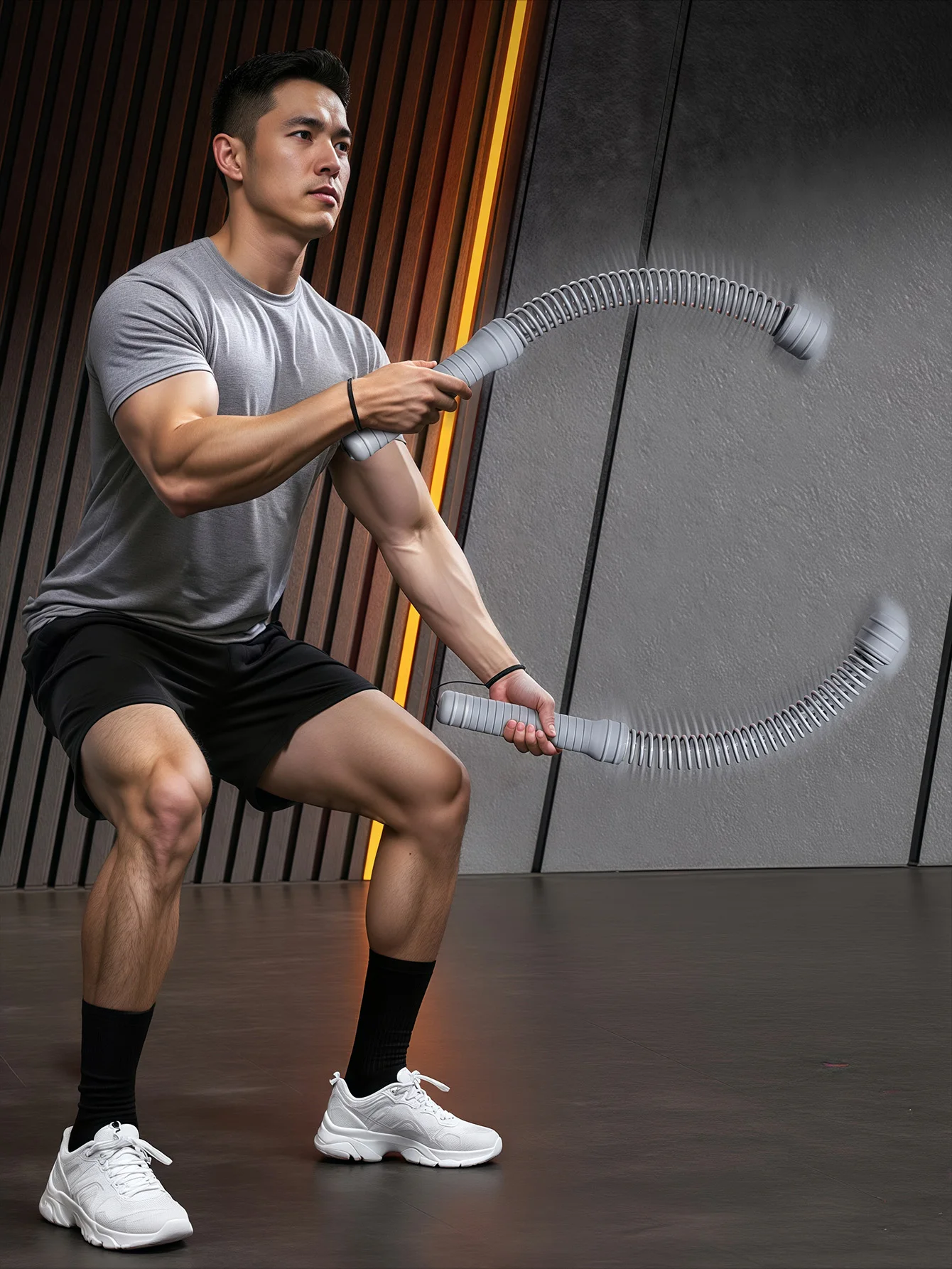 2 Stücke Flexibler Federarm-Krafttrainer Ergonomischer Bizeps-Trizeps-Krafttrainer Tragbarer Armkrafttrainer für Fitness-Workout – Detail 9