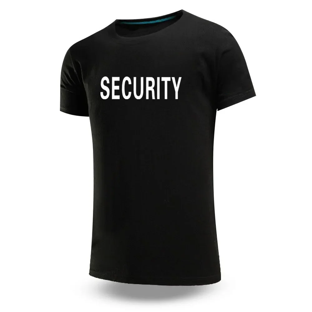 SWAT Security Men Brand Summer Round Neck Ordinary Short Sleeve T Shirt Cotton Solid Color Printing Fashion Versatile Top