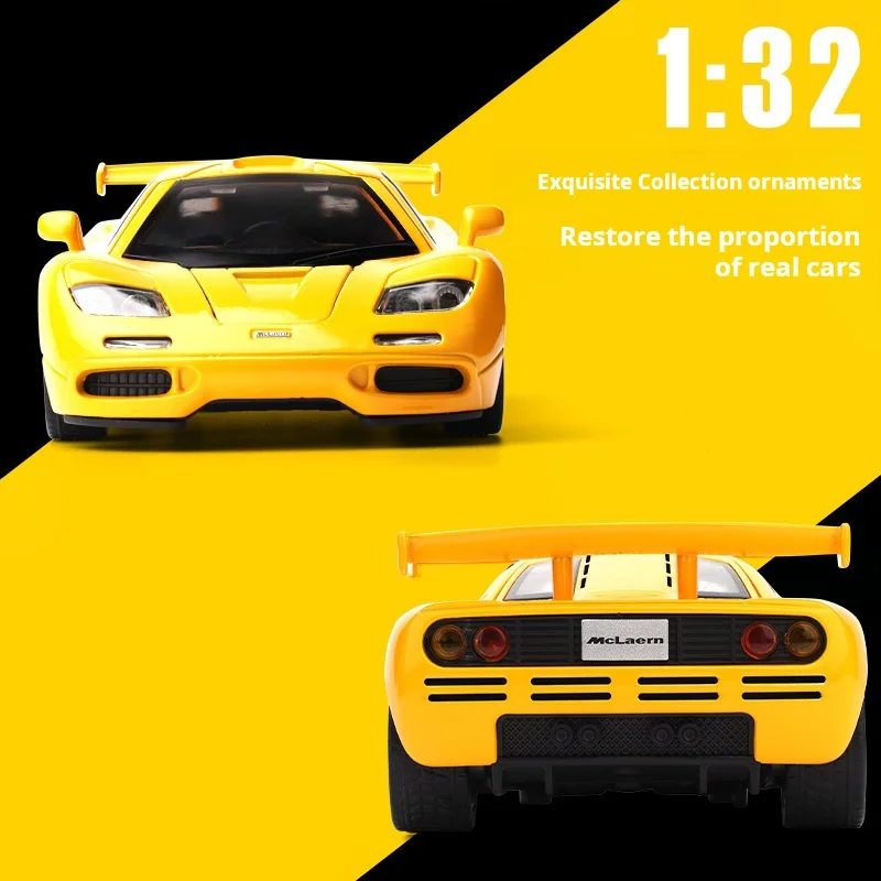 Limitierte Bearbeitung 1:32 Die-cast Metal Simulation McLaren F1 Legierung Modell Sportwagen Sound und Licht Sammlung Modell Jungen Spielzeug Geschenk