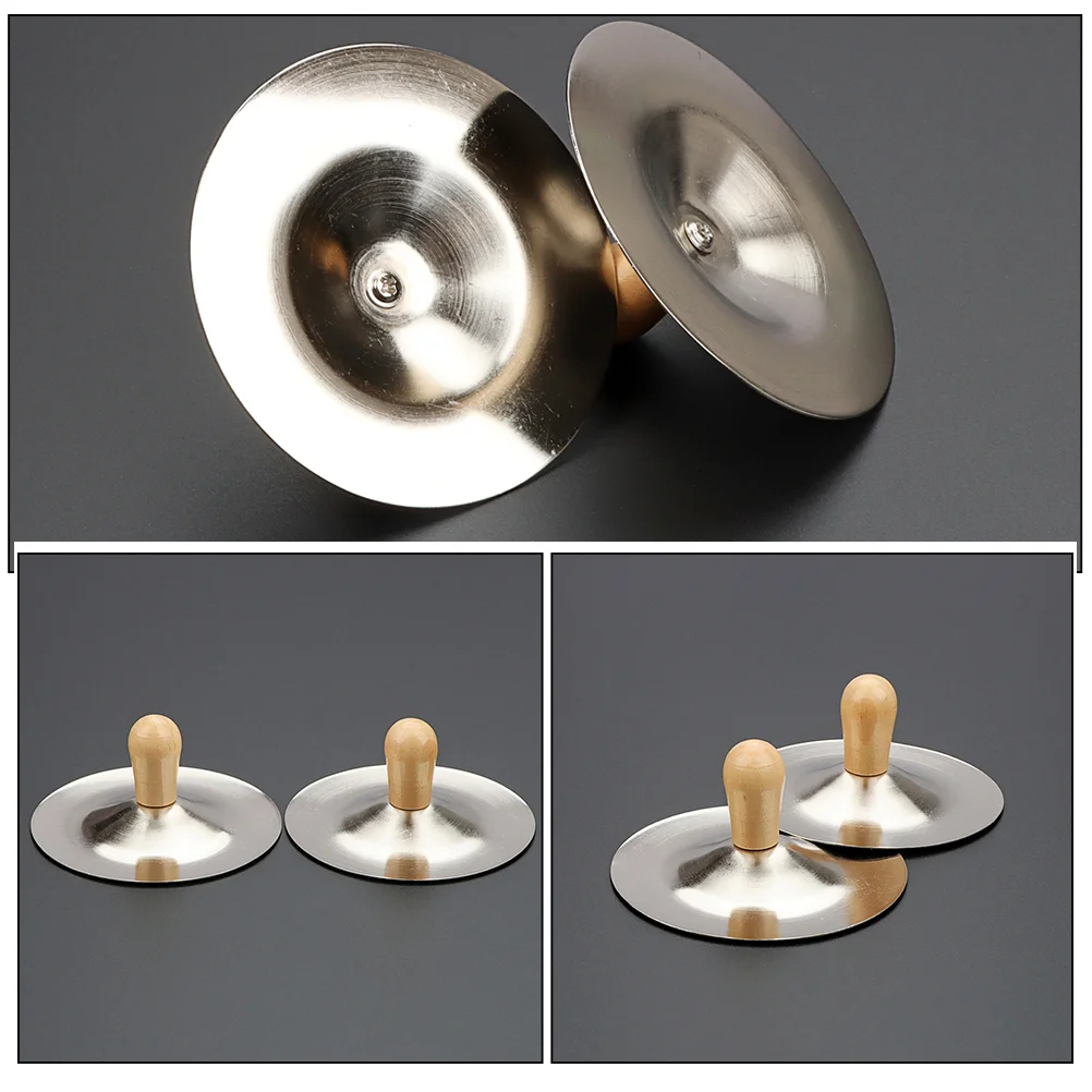 2 Pcs Small Cymbal Gong Belly Dancing Finger Musical Instrument Percussion Vintage Child