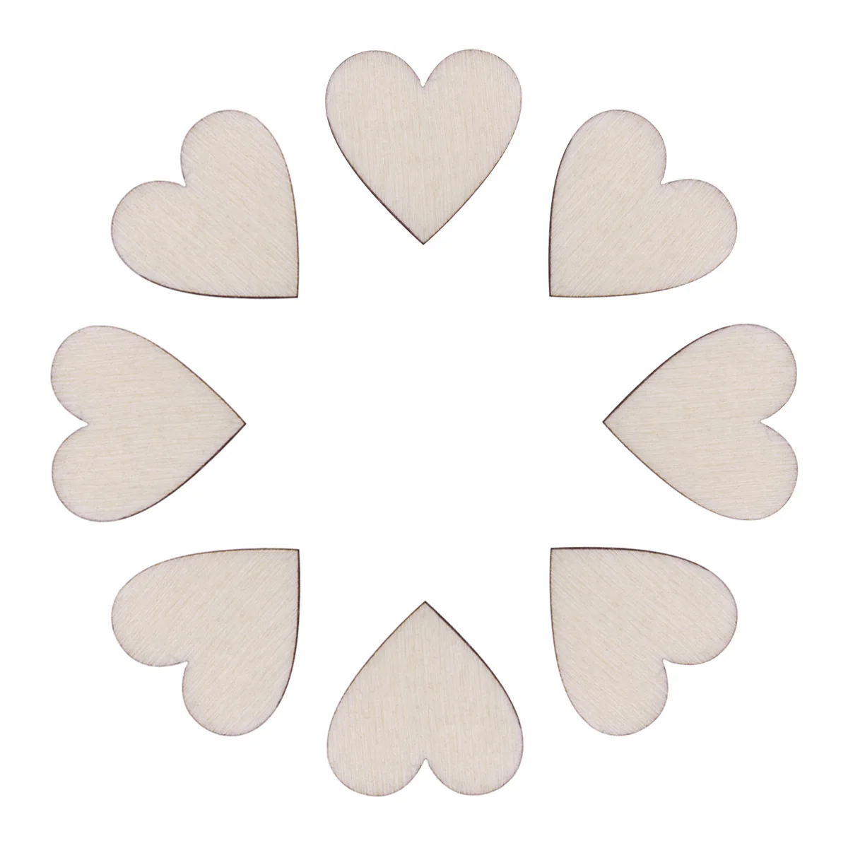

50Pcs Wooden Heart Slices Polished Natural Birch Tree Wood Color DIY Crafts Wedding Christmas Ornaments Embellishments