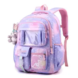 Mochila escolar para niñas de 1 a 5 grados, bolso escolar colorido, impermeable, ortopedia, novedad de 2024