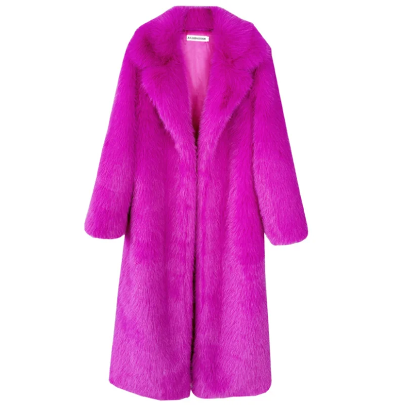 Women's Oversized Faux Fur Coat | Luxury Beige Fluffy Lapel Winter Jacket - Warm & Stylish