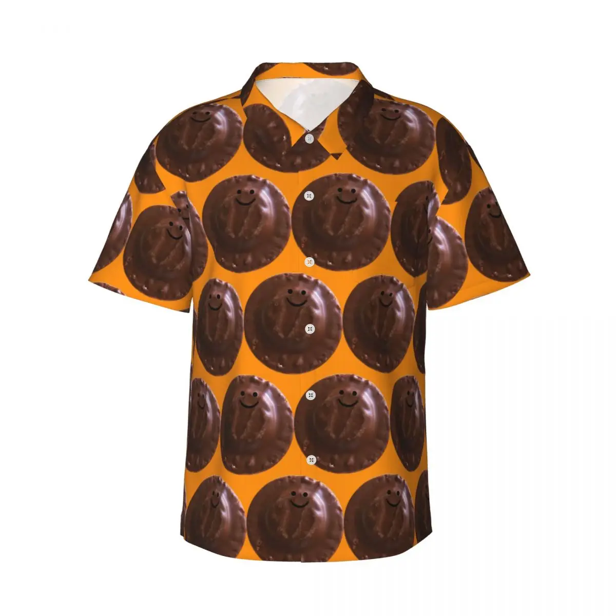 

Gerald The Jaffa Cake (large) Men's Shirts Hawaiian Short Sleeve Shirt Fashion Lapel Tops for Summer Beach