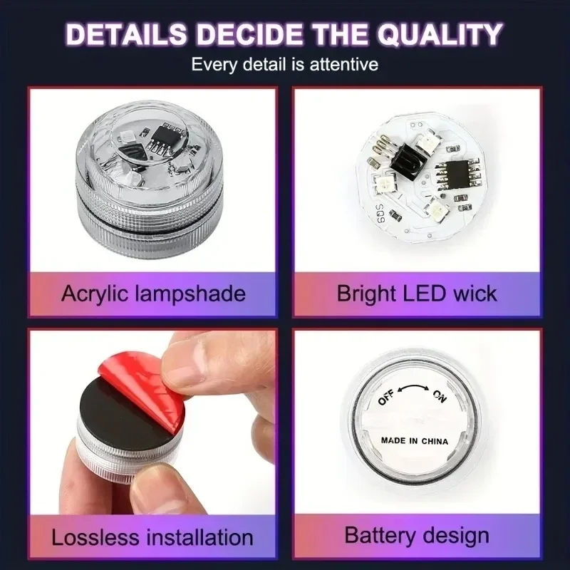 Wireless Adhesive LED Car Interior Ambient Light Remote Control Decoration Auto Roof Foot Atmosphere Lamp Bicycle Tail Light view 5