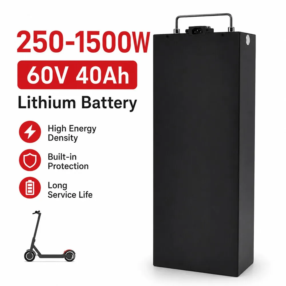 60V Lithium-Akkupack für Elektrofahrräder, Kompatibel mit 3000W Motoren, Hochleistungs-Ersatzakku