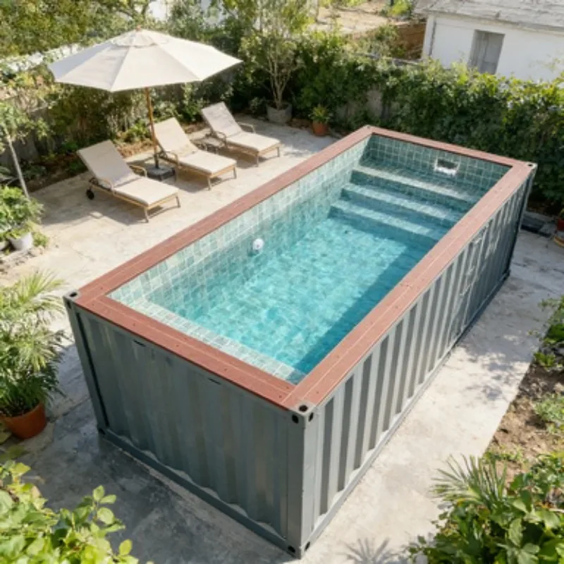 

Shipping Container Pool 20ft Industrial Steel with Ground Style Filtration