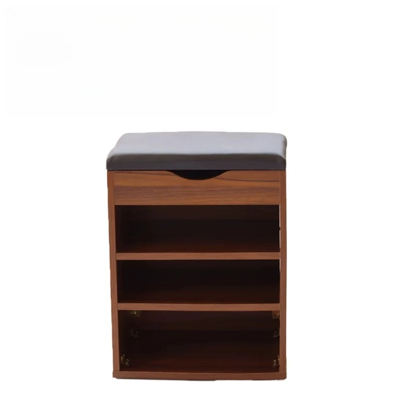 For Open Shoe Rack with Sitting Stool, Entryway Bench Combo for Small Spaces, Soft Padded Seat