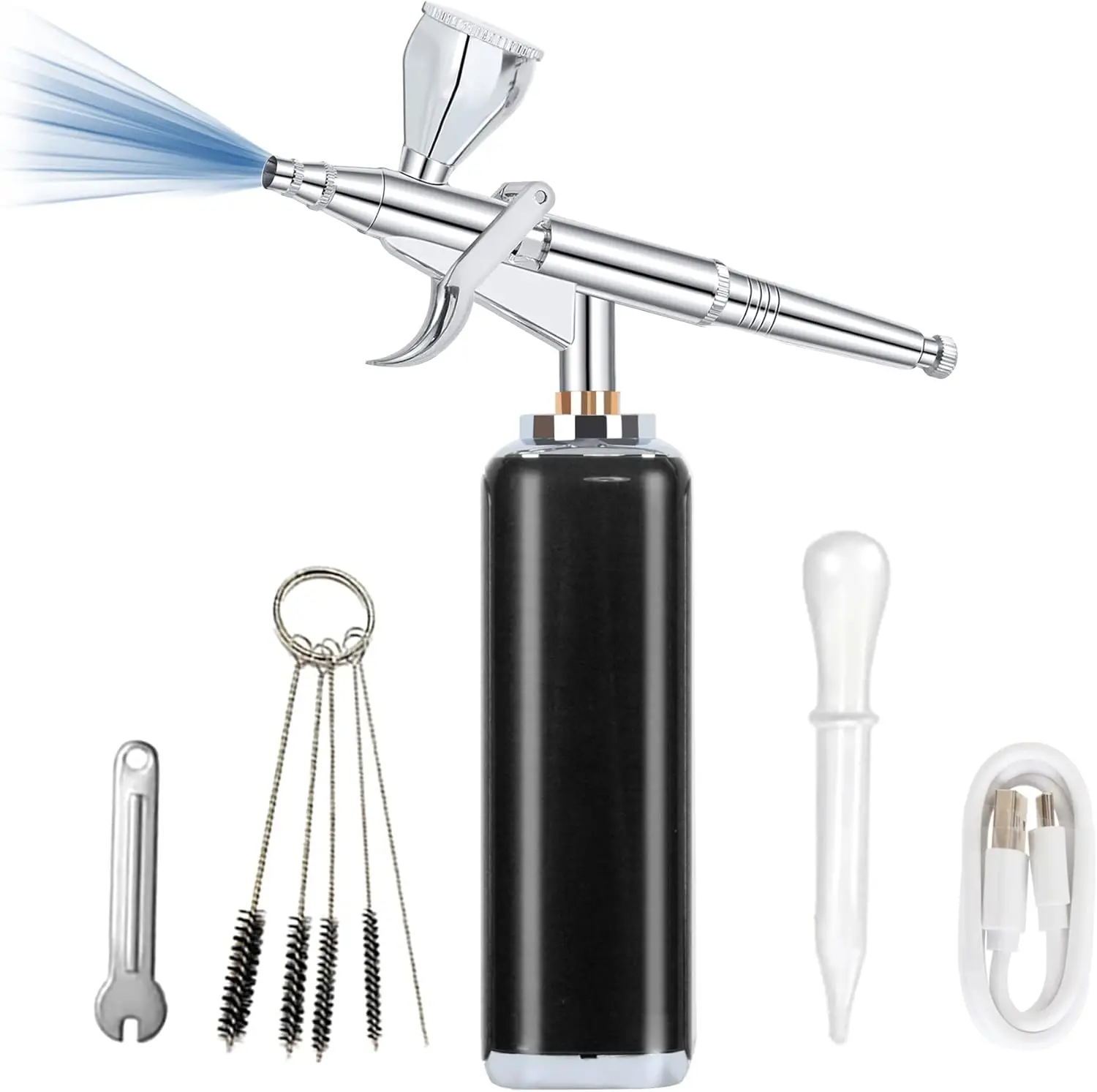 

Rechargeable Cordless Airbrush Kit, Portable Compressor for Model Painting, Nail Art, Makeup & Tattoo