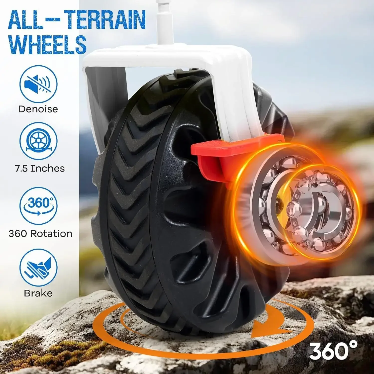 Складной двухэтажный пляжный фургон объемом 400 л с тормозами, складная пляжная тележка с удлиненным палубом 54 дюйма, сверхмощный фургон емкостью 450 фунтов