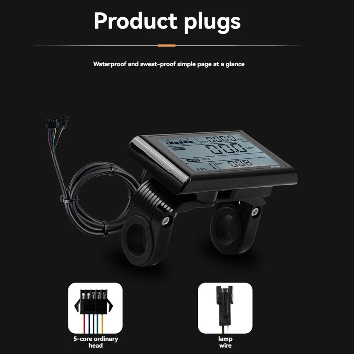 CH◆☆§SW900 Electric Bike LCD Display Dashboard SM5+2PIN+20A Sine Wave Controller for Mountain Bike Modification Accessories~HOT