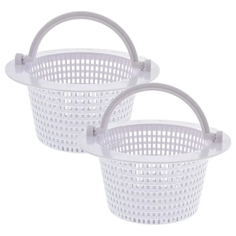 【New User-Coupon!】Swimming Pool Skimmer Replacement Basket With Handle, 2 Pack - Above Ground Pool Thru-Wall Skimmer Baskets