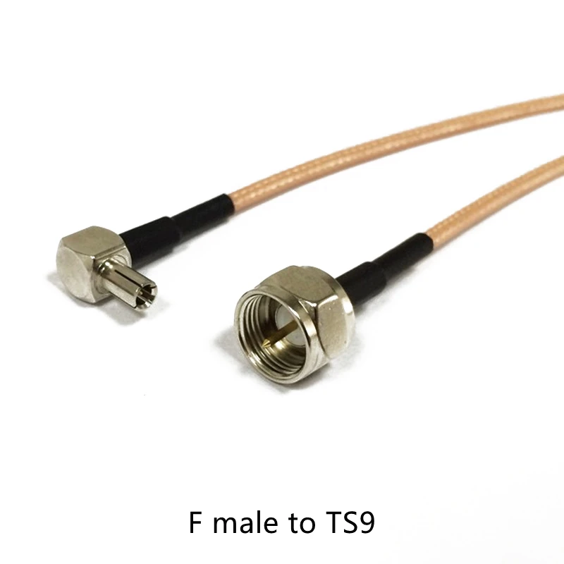 1 Stück 15cm 6" F-Buchse auf TS9 TS-9 CRC9 rechtwinkliges Koaxialkabel RG316 HF-Frequenz-Verlängerung für 3G 4G Antenne – Detail 5