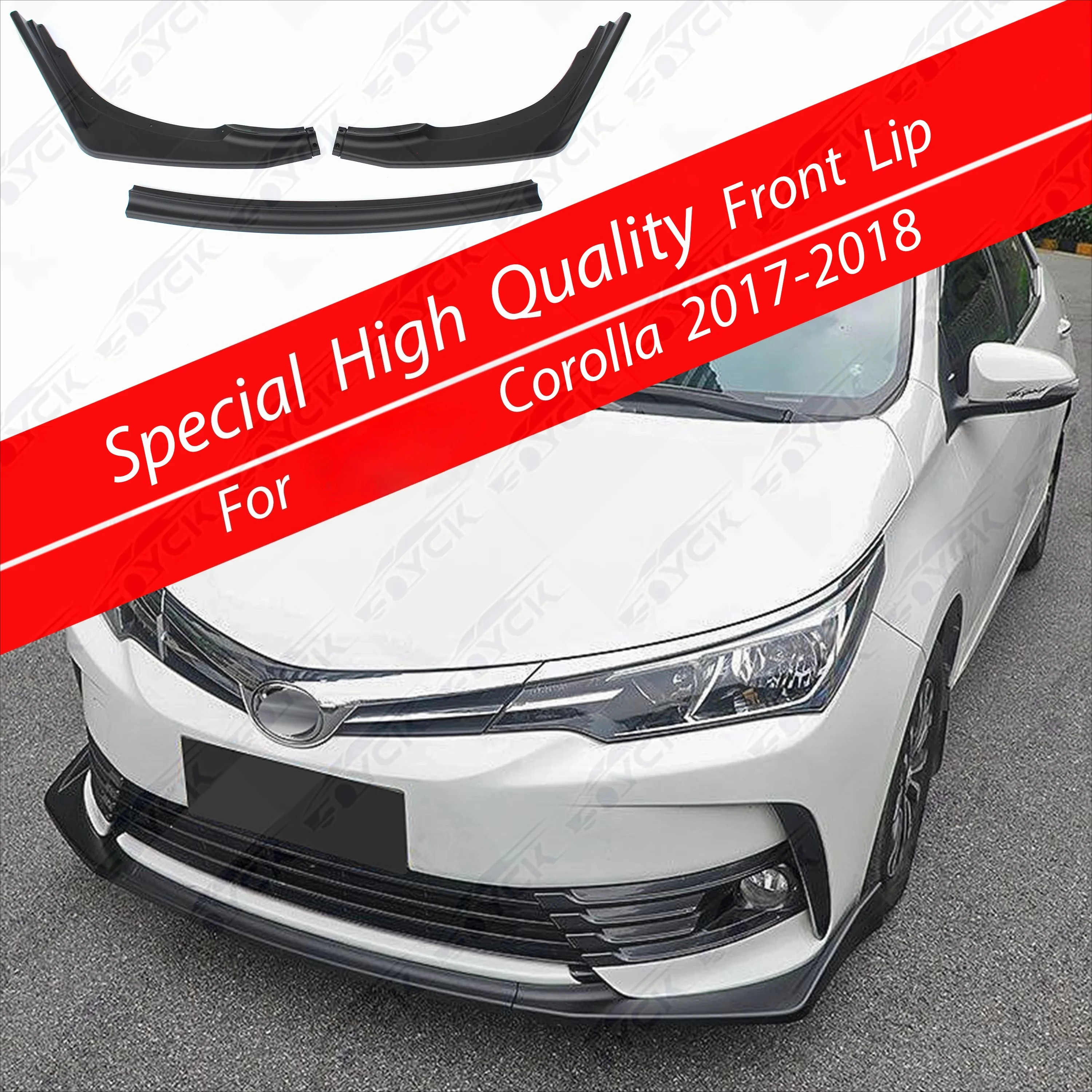 Whole Body Kit Front Rear Side Lip Skirts ABS Plastic Diffuser Bumper Car Accessories New Condition for Corolla 2017-2023