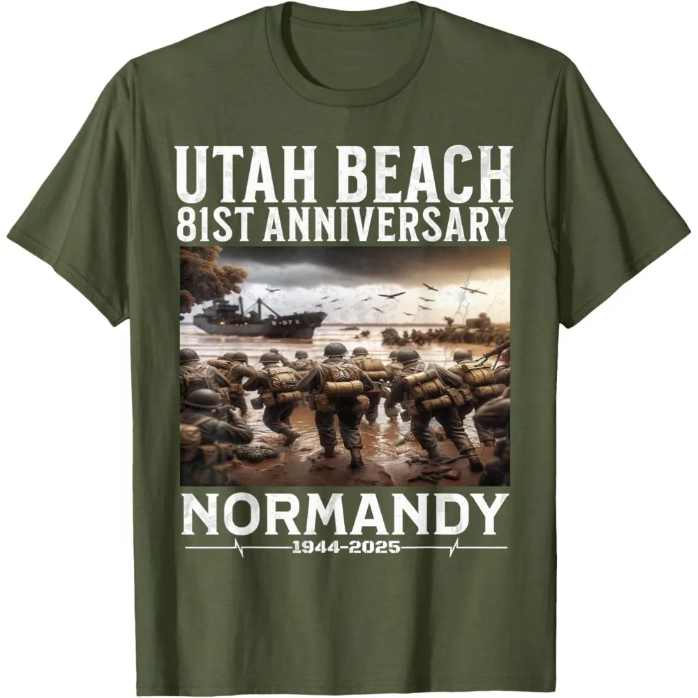 D-Day 81st Anniversary 2025 Normandy D-Day Utah Beach 1944 T-Shirt Summer Breathable Camisetas Nostalgia Retro Tops view 4
