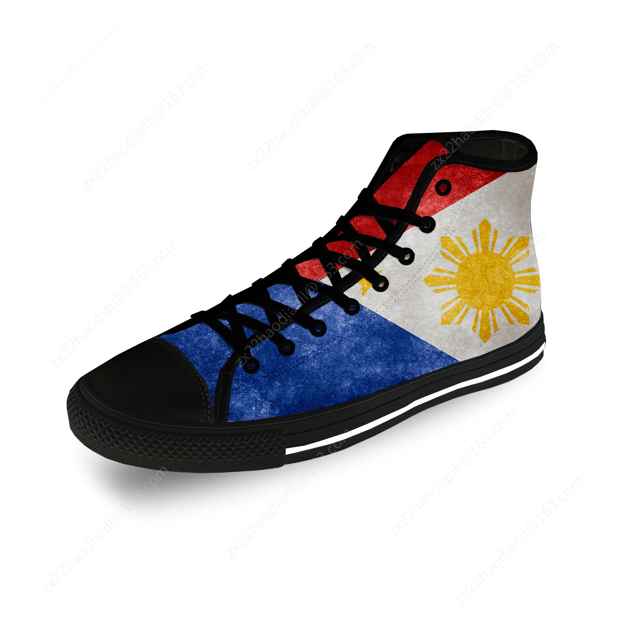 Philippines Flag Fashion Popular Casual Cloth Fashion 3D Print High Top Canvas Shoes Men Women Lightweight Breathable Sneakers