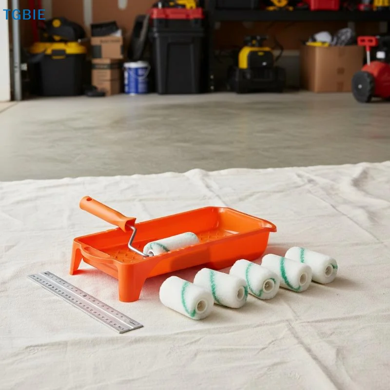 [TL]8Pcs Paint Roller Set 2 Inch High Density Fabric Rollers with Durable Tray for Professional Wall Surface Finish
