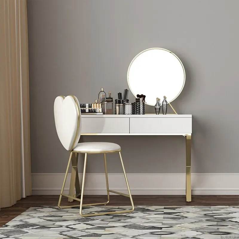 Nordic Solid Wood Dressing Table with Chair Small Apartment Makeup Desk Creative Mini Multifunctional Bedroom Vanity Set