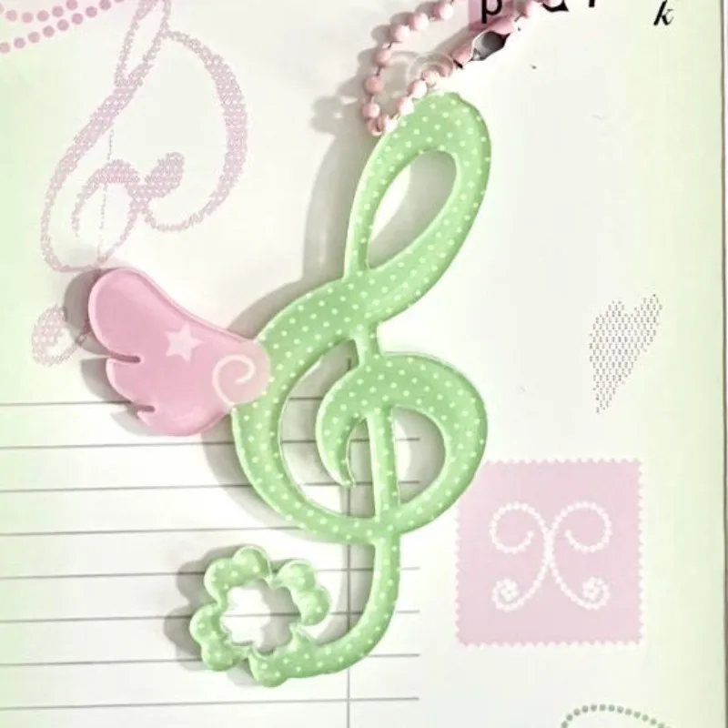 Japonês bonito nota musical acrílico chaveiro adorável feminino grânulo corrente charme para telefone ccd kawaii y2k mochila bolsa pingente