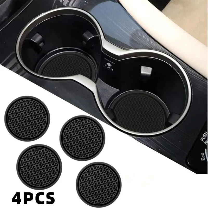 Universal Car Cup Holder Anti-Slip Mats - Silicone Insert Pads for Vehicle Console Cup Holders, Prevent Spills and Secure Drinks