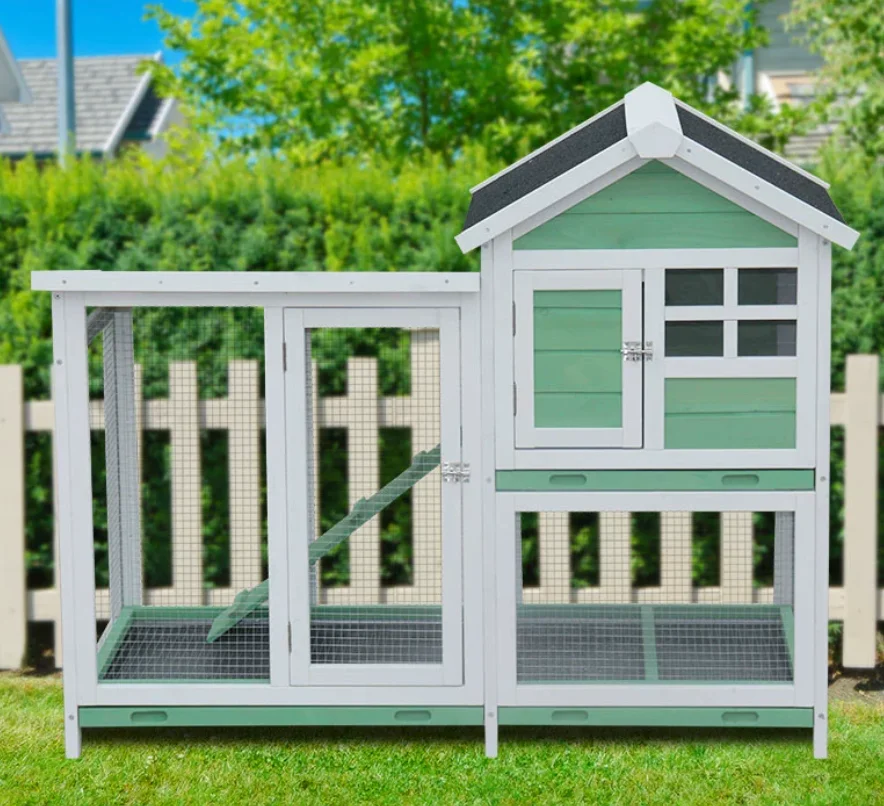 Gabbia per animali domestici Gabbia per conigli all'aperto Famiglia Grande gabbia per polli Casetta per gatti 1244 * 630 * 1005 mm