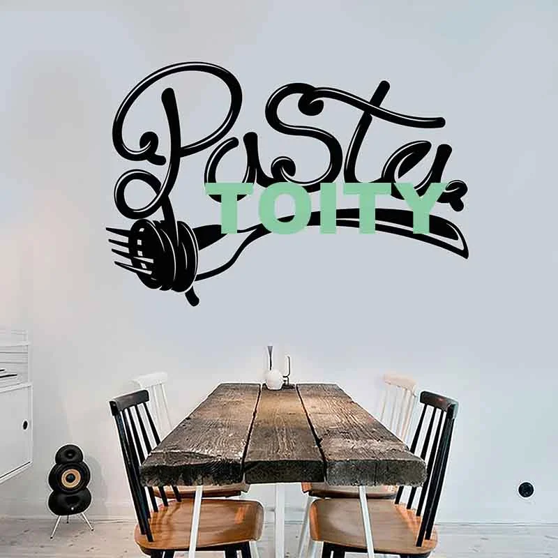 Wall Decal Italian Food Pasta Spaghetti Fresh And Tasty Menu Pizza Store Pizzeria Restaurant VinylStickers Mural