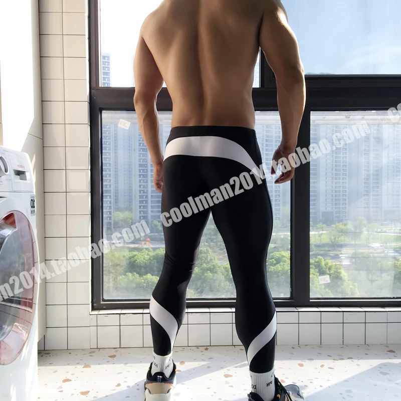 Fitness Glossy Mens Leggings Tight Sports Pants Plus SizeTight Trousers Women