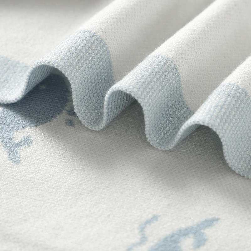 الوليد الطفل بطانية 90*70 سنتيمتر محبوك الرضع صبي فتاة الفراش لحاف موضة لطيف الكرتون الحوت عربة التقميط التفاف سوبر لينة #6