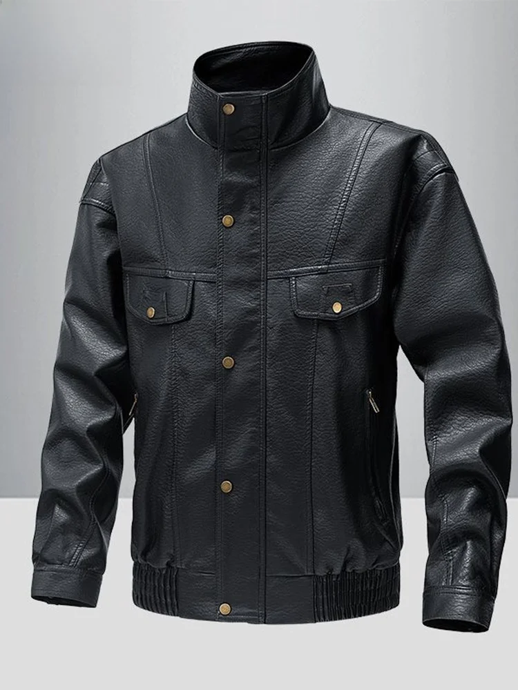 

High-End Men's Loose Fit Lamb Leather Jaet TUCANO Brand Casual Sle Fce Lined Profional Care Windproof And Warm