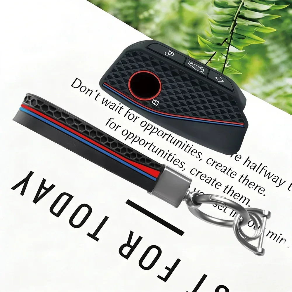Silicone Car Key Fob Ring Chain Cover Case For BMW 530i 540i 550e 750e 740i 760i X1 X2 X5 X6 X7 M5 iX1 iX2 iX XM i5 i7 2024 2025