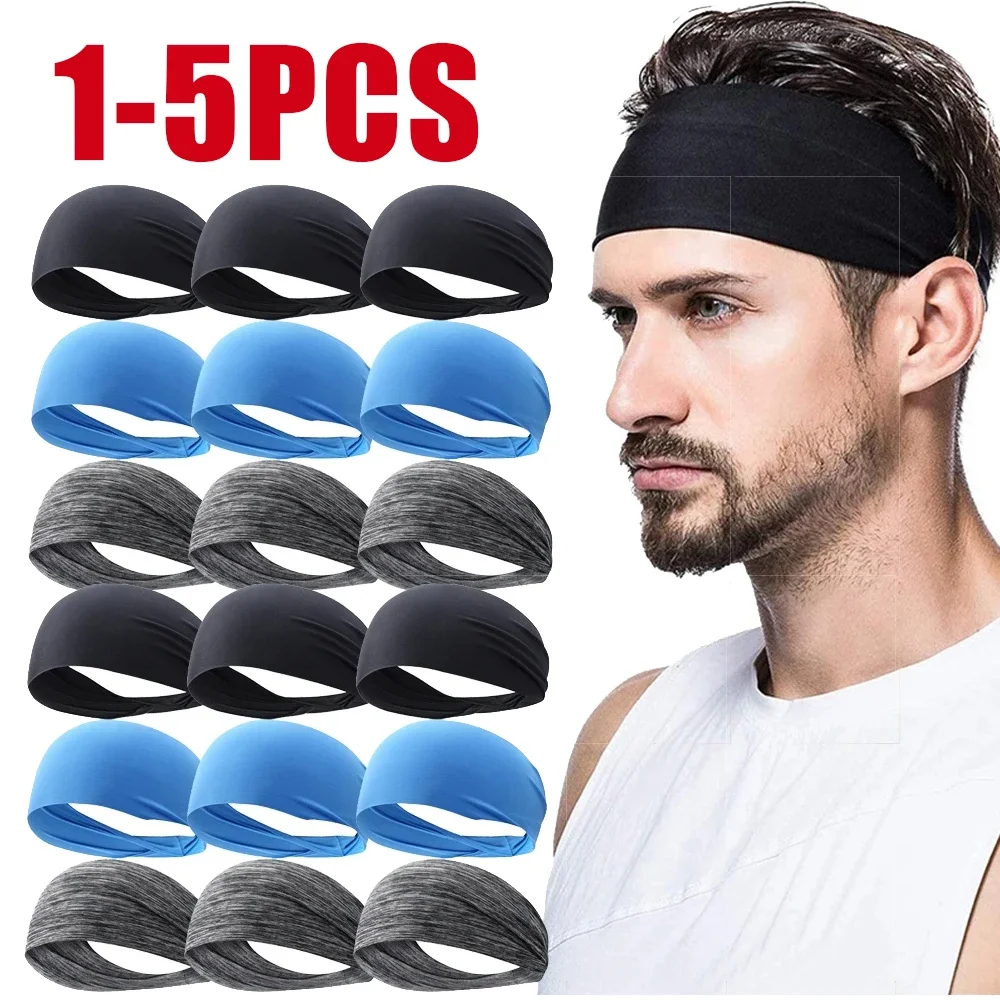 5-1pcs Ultra-Thin Sports Headband Men Women Running Fast Dry Headband Yoga Hair Band Outdoor Sport Sweat Absorbing Headband