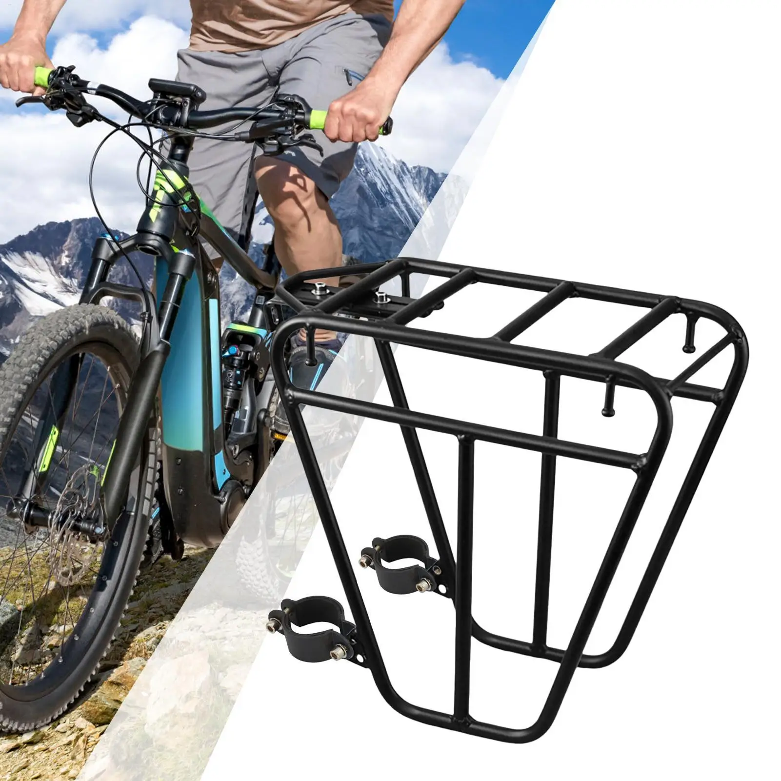 

Mountain Bike Front Rack Stable Bicycles Front Rack Stand Footstock for Luggage Sports Fitness Family Outdoor Activities Fishing