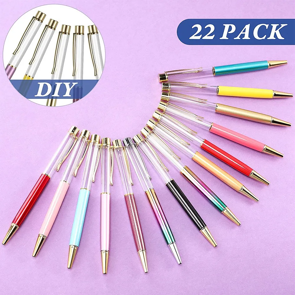 22 Colorful Empty Tube Floating Diy ,metal , Building Your Favorite Liquid Sand Pens Supplies For Many Occasions