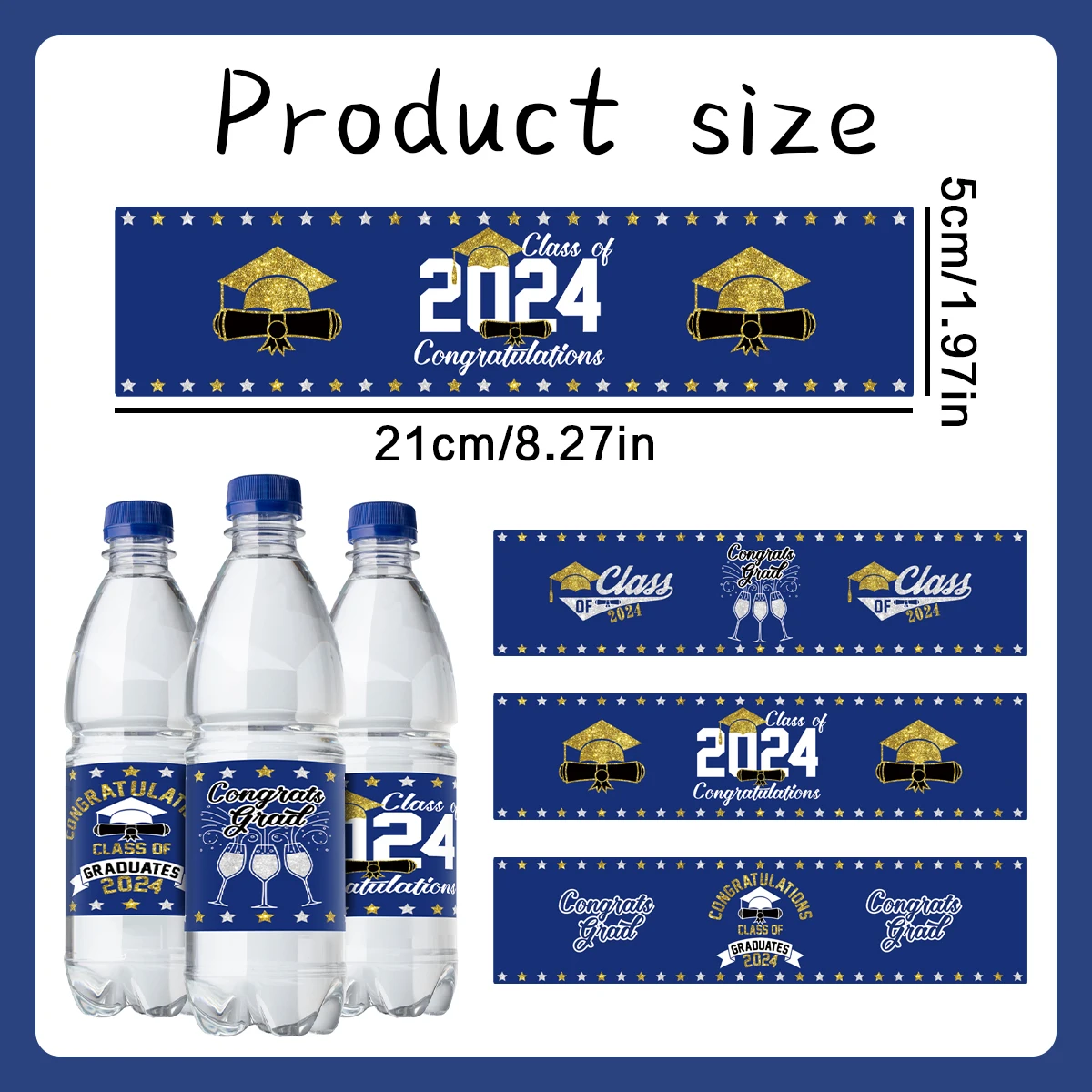 ملصقات المياه المعدنية للتخرج ، فئة ، ملصقات ديكورات حفلات التخرج ، زخرفة الزجاجة المخصصة ، هدية ، 15 دولارًا