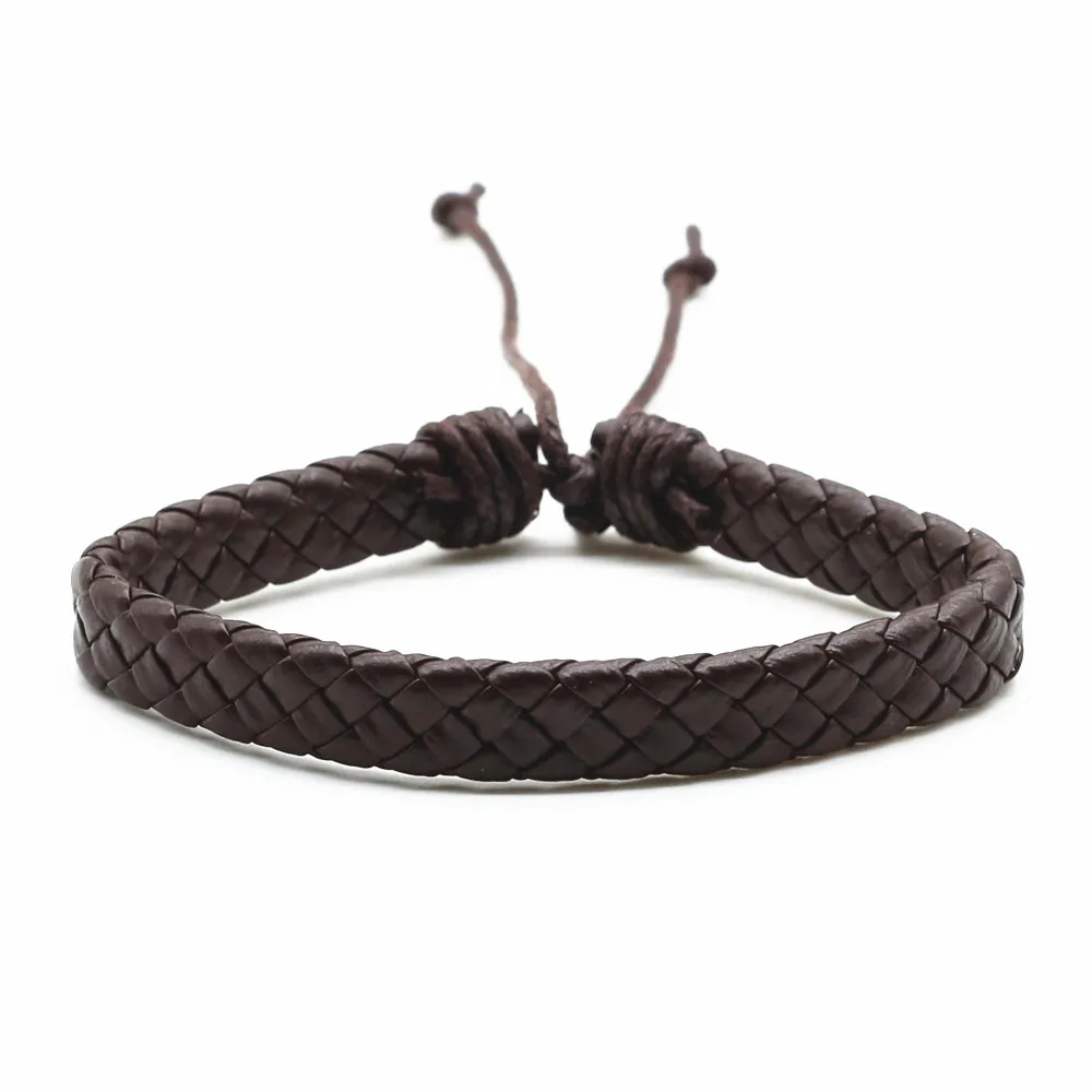 WestBull Wholesale Weave Black White Leather Bracelets Men Pulsera Vintage Women Bangle Homme DIY Jewelry Accessories