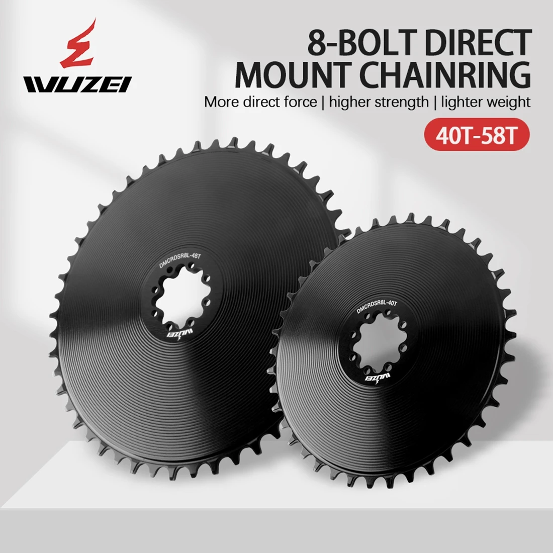 WUZEI Rennrad Kettenblatt 8 Schrauben Narrow Wide Kettenblatt Fahrrad 40 42 44 46 48 50 52 54 56 58T Krone für SRAM Force AXS Kurbel – Detail 3