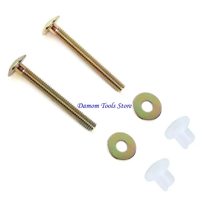 

57BE 2pcs/set Toilet Screws Universal Toilet Screw Replacement Toilet Screws with Plastic & Metal Washers