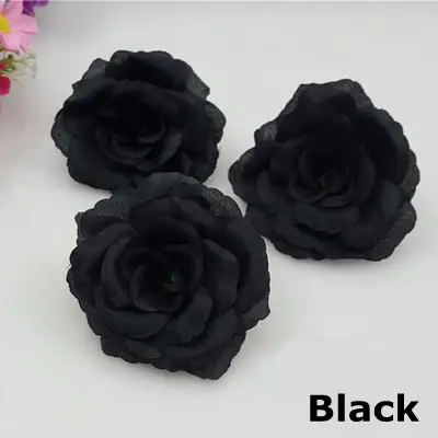 10PCS/Lot 8CM Dark Blue Artificial Rose Silk Flower Heads DIY Wedding Christmas Home Decoration Birthday Party Festive Supplies